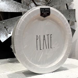 RAE DUNN White “Plate” 50 Pack Paper Plates